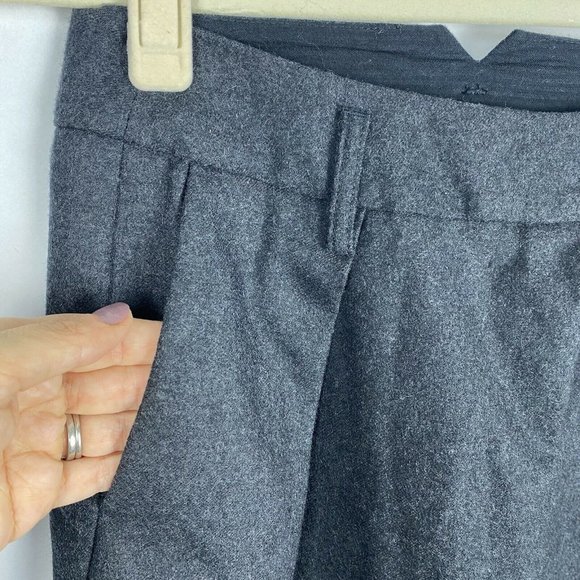 Comptoir des Cotonniers Wool Mini Skirt Gray Pleated Pockets Womens Size 36 US 6 - Picture 2 of 7